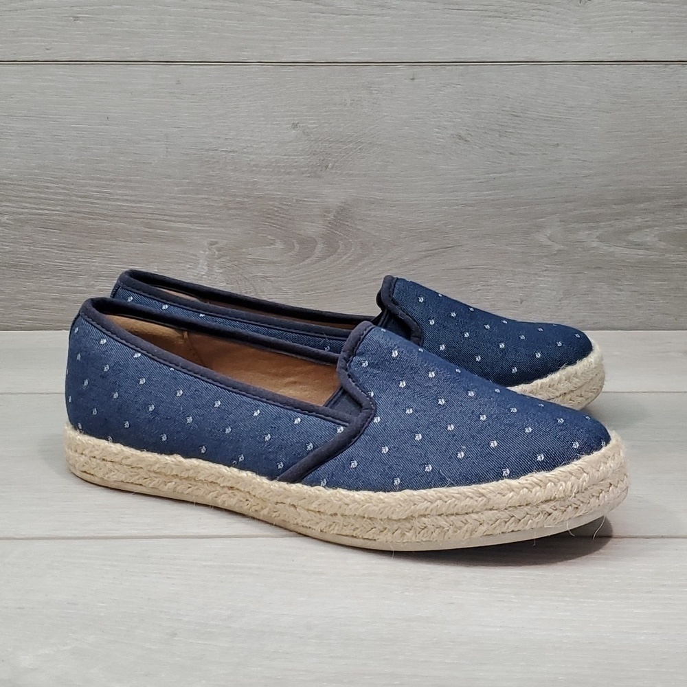 Clarks Women Cushion Soft Loafer Slip on Espadrille shoes sz 6.5W